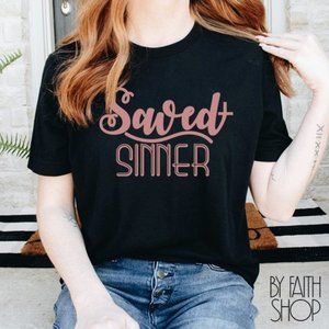 Saved Sinner Unisex T-shirt Faith based Graphic